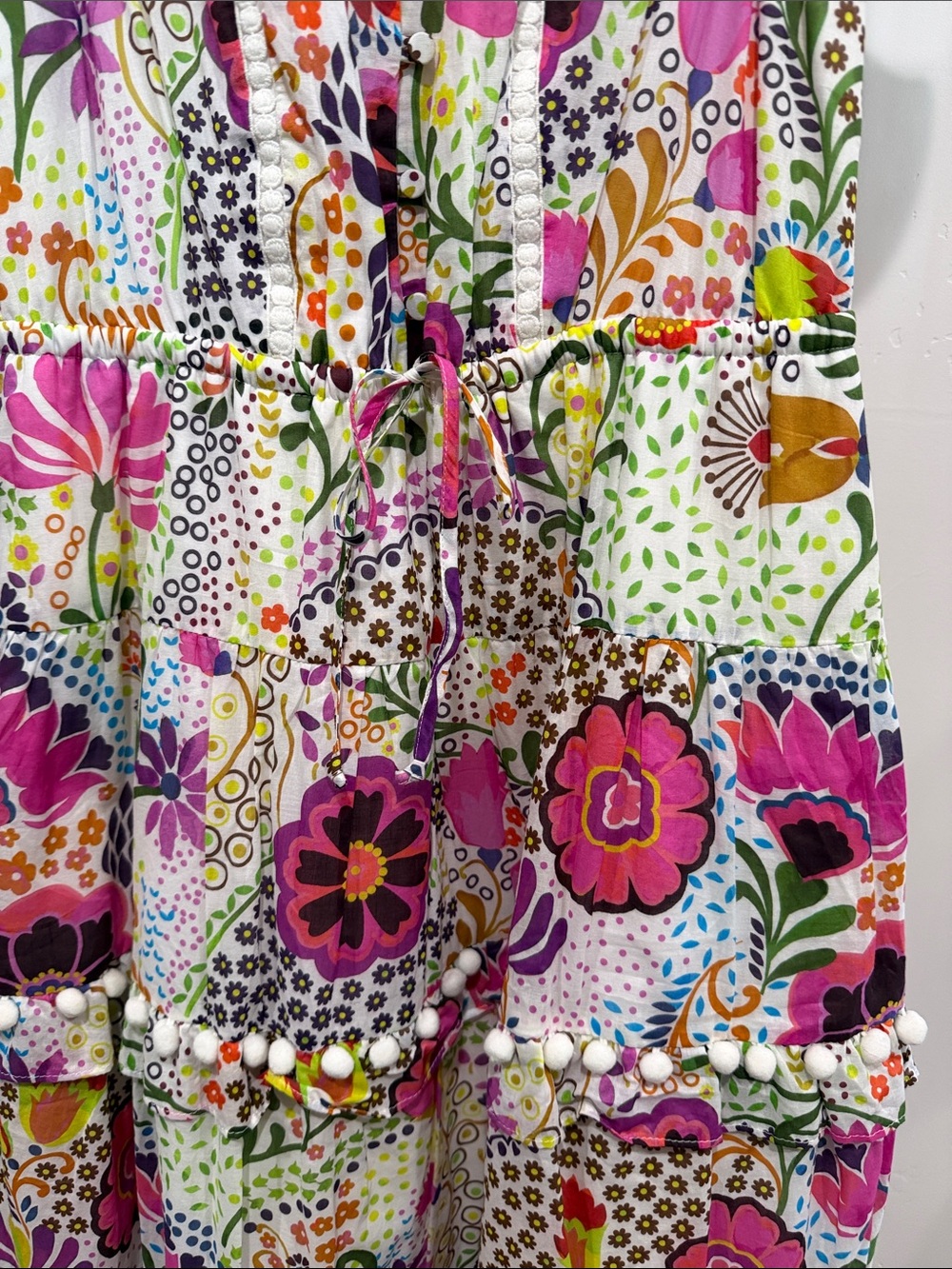 J. Crew Floral Midi Dress in Pink, Green, Purple, Yellow - Picture 5 of 10